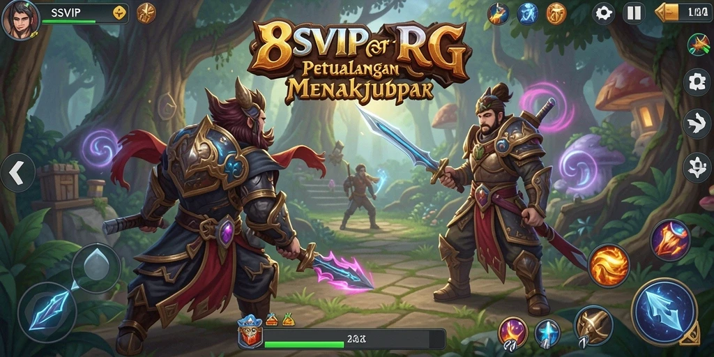 Tangkapan layar utama 8SVIP menunjukkan aksi seru dalam petualangan RPG.