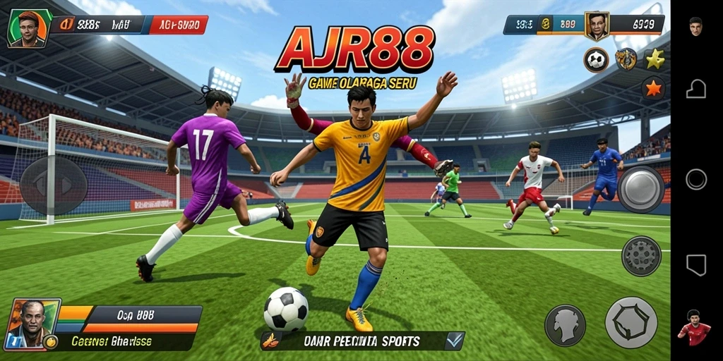 Screenshot gameplay AJR88 yang menampilkan aksi olahraga seru.