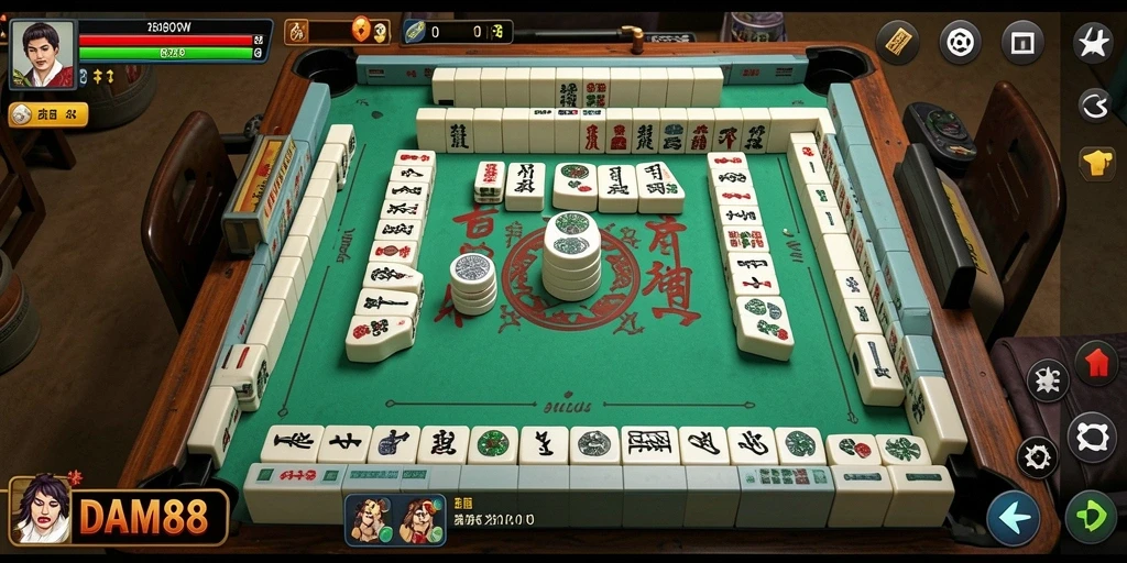 Screenshot gameplay DAM88 menunjukkan aksi seru permainan Mahjong.