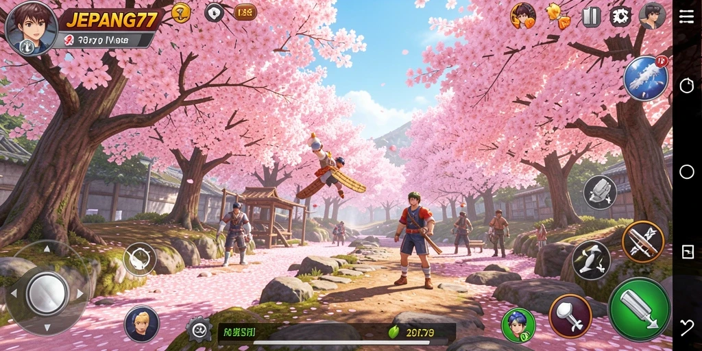 Screenshot utama JEPANG77 menampilkan aksi seru dalam petualangan di Jepang.