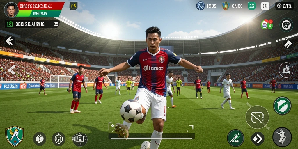 Gameplay PAUS123 yang menampilkan momen-momen seru dalam sepak bola.