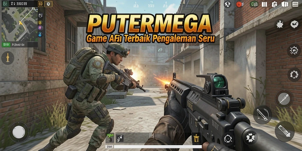 Screenshot gameplay PUTERMEGA menampilkan aksi seru dalam pertempuran intens.