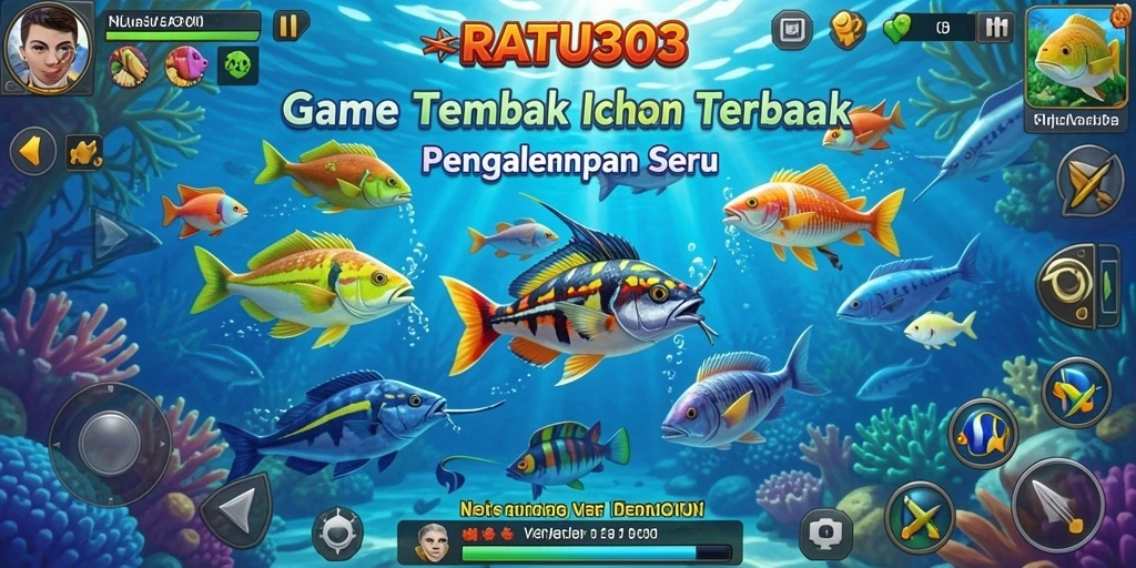 Screenshot utama RATU303 menampilkan aksi seru dalam menangkap ikan.